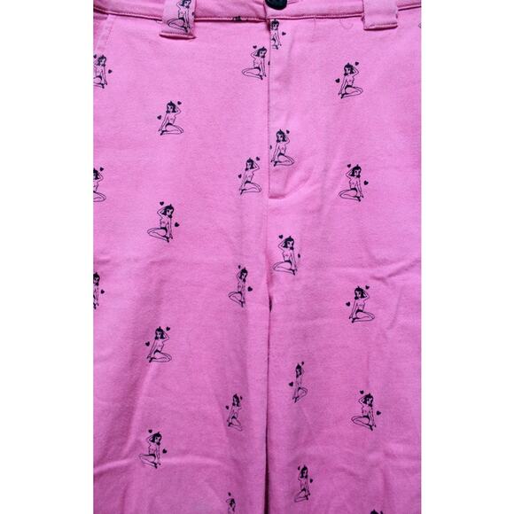 Lazy Oaf Kita Pink Heart Pinup Girl 2 PC Jacket Denim Jean Pants Set Small/24 - Picture 11 of 13